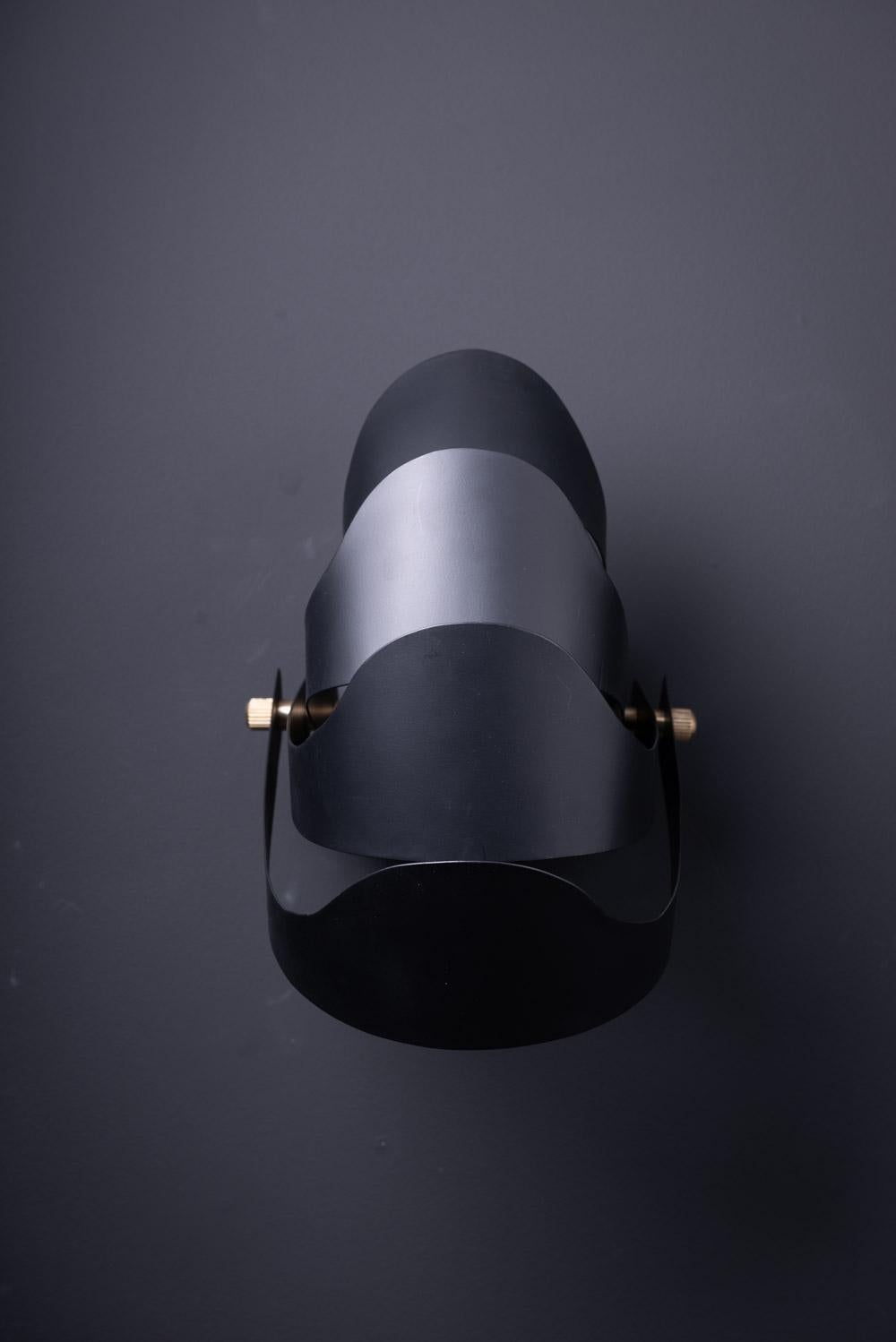 Modulare Wandleuchte aus schwarzem Metall im französischen Design (Art déco) im Angebot