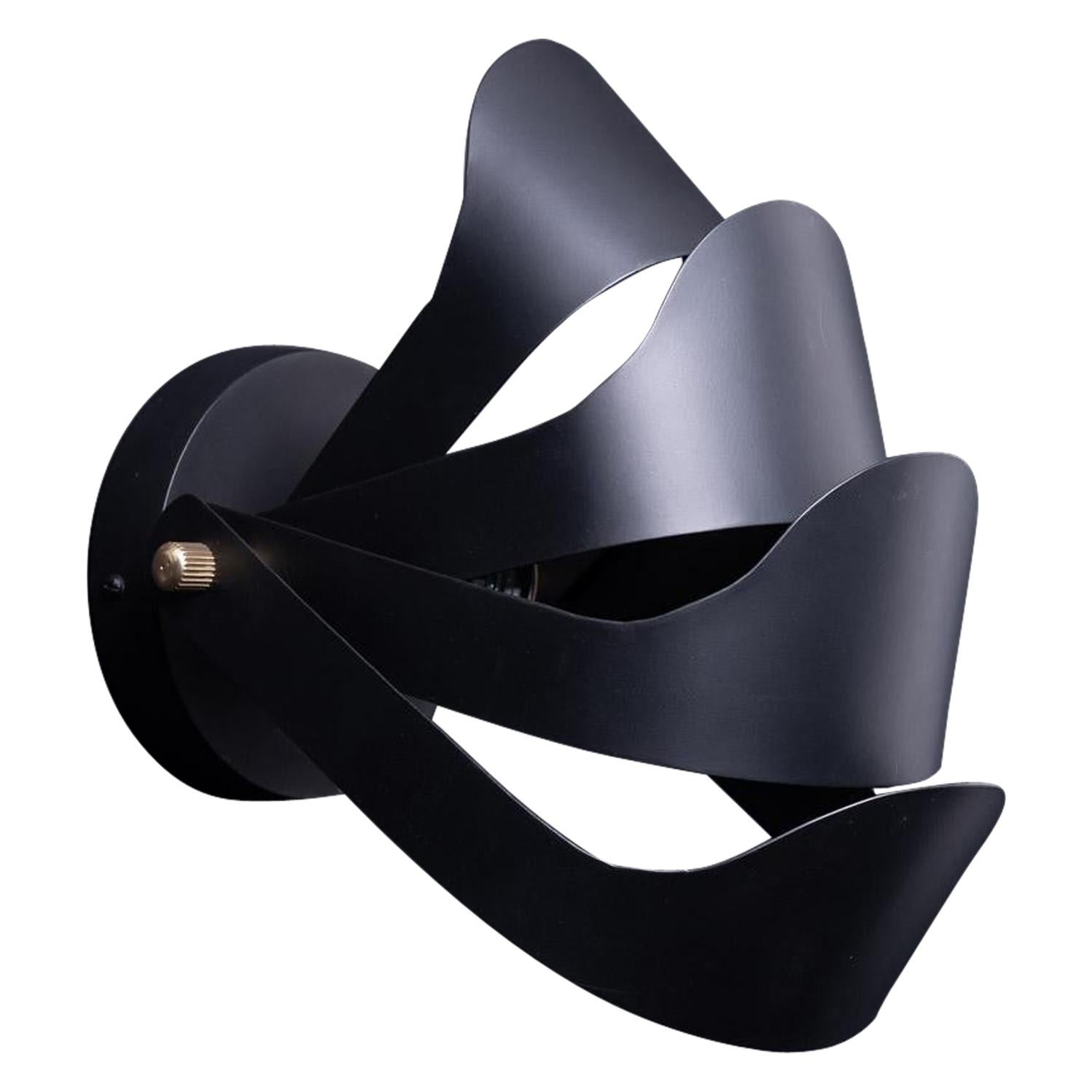 Modulare Wandleuchte aus schwarzem Metall im französischen Design im Angebot