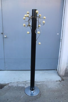 Black Metal and Steel Sculpture Clothes Hangers, Italy, 1970s