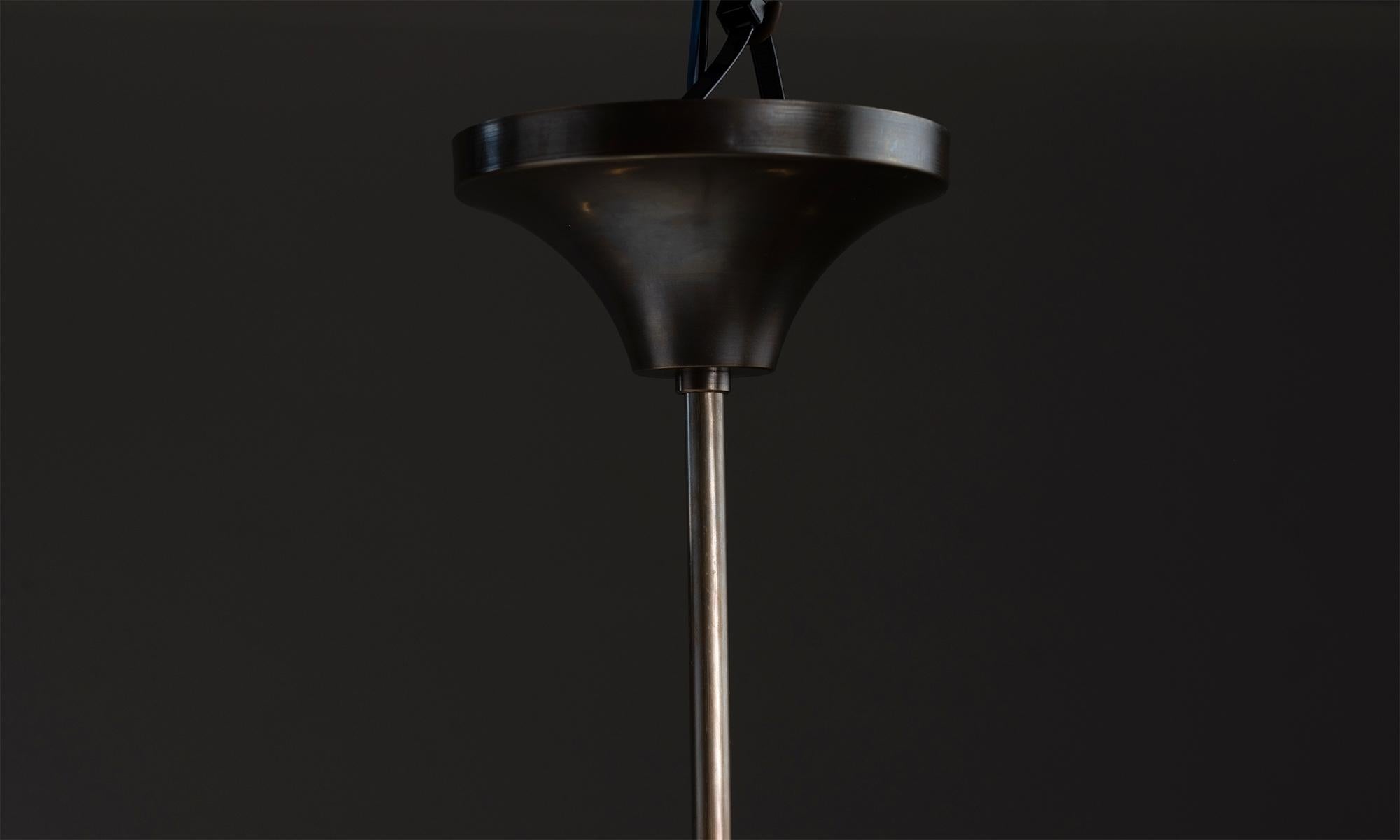 Italian Black Metal & Brass Chandelier, Made in Italy For Sale