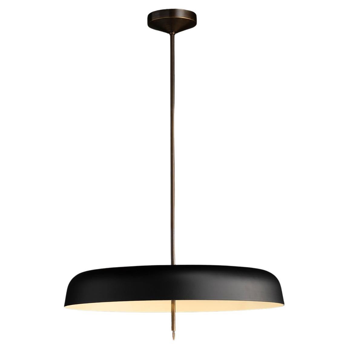 Lampadario in metallo nero e ottone, Made in Italy