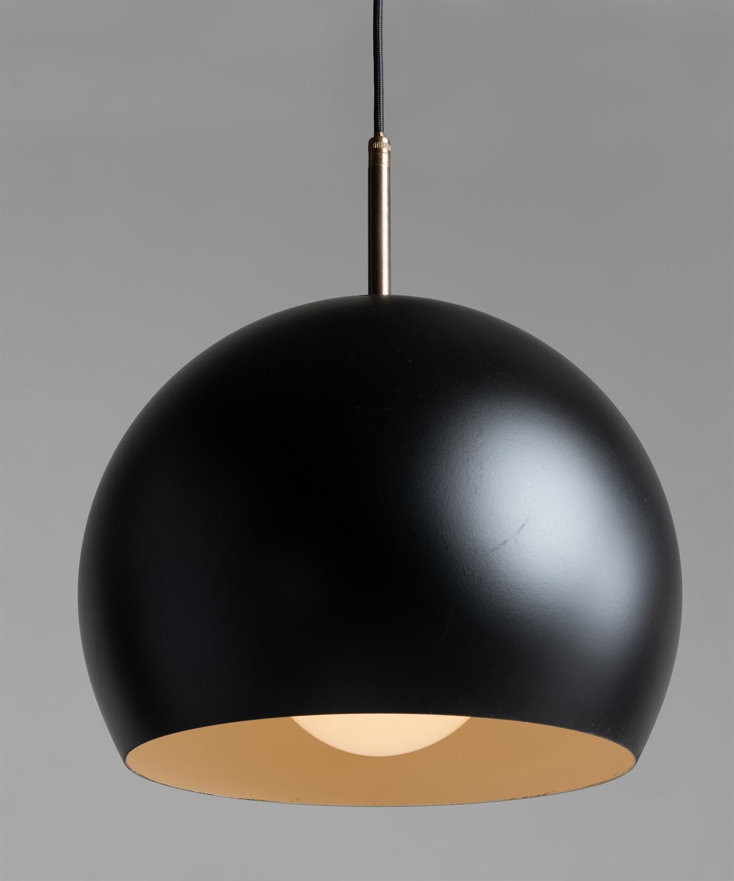 Contemporary Black Metal & Brass Pendants, Made in Italy For Sale