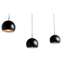Black Metal & Brass Pendants, Made in Italy