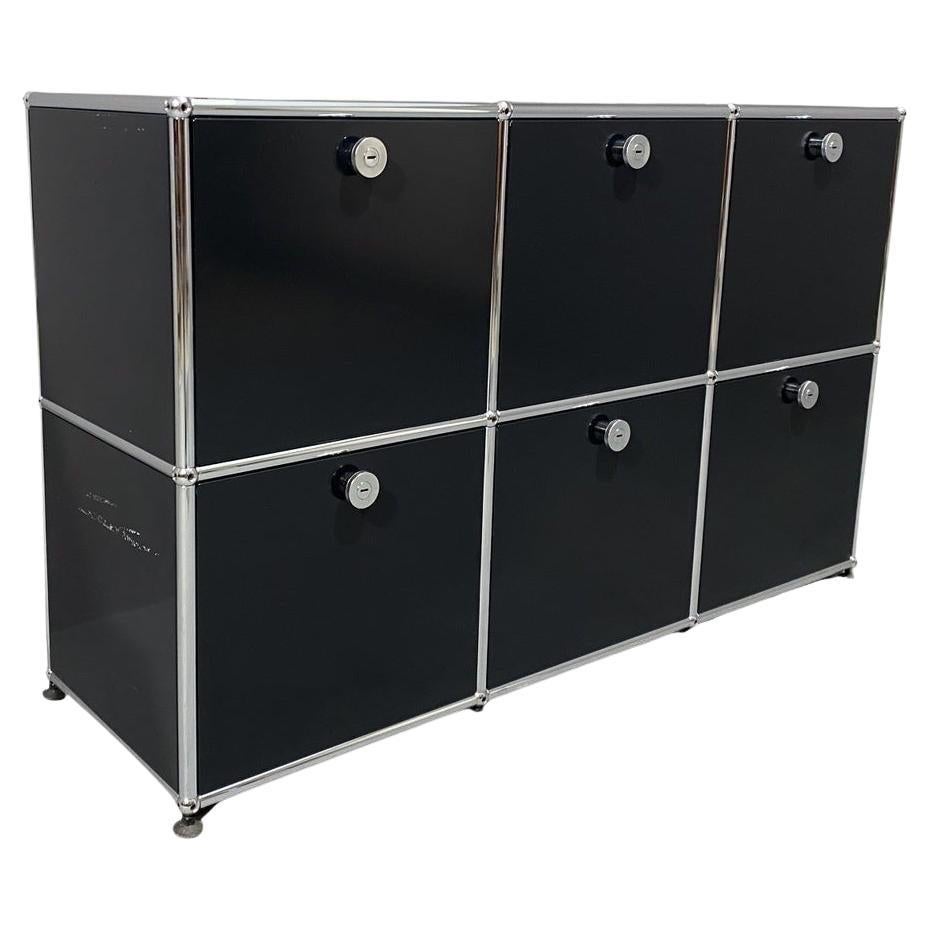 Armoire en métal noir de Paul Schaerer et Fritz Haller pour USM, Suisse, 1970