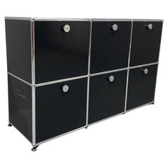 Armoire en métal noir de Paul Schaerer et Fritz Haller pour USM, Suisse, 1970