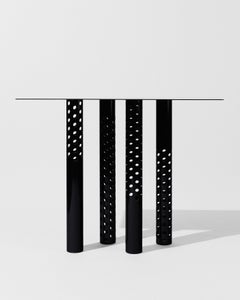 Black Metal Console – Modern Industrial Entry Table in Black Metal
