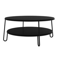Black Metal Eugénie Coffee Table 90 Oak by HARTO