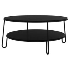 Eugénie Couchtisch aus schwarzem Metall 90 Oak von HARTO