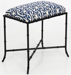 Black Metal Faux Bamboo Bench