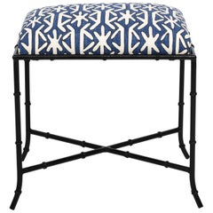 Black Metal Faux Bamboo Bench