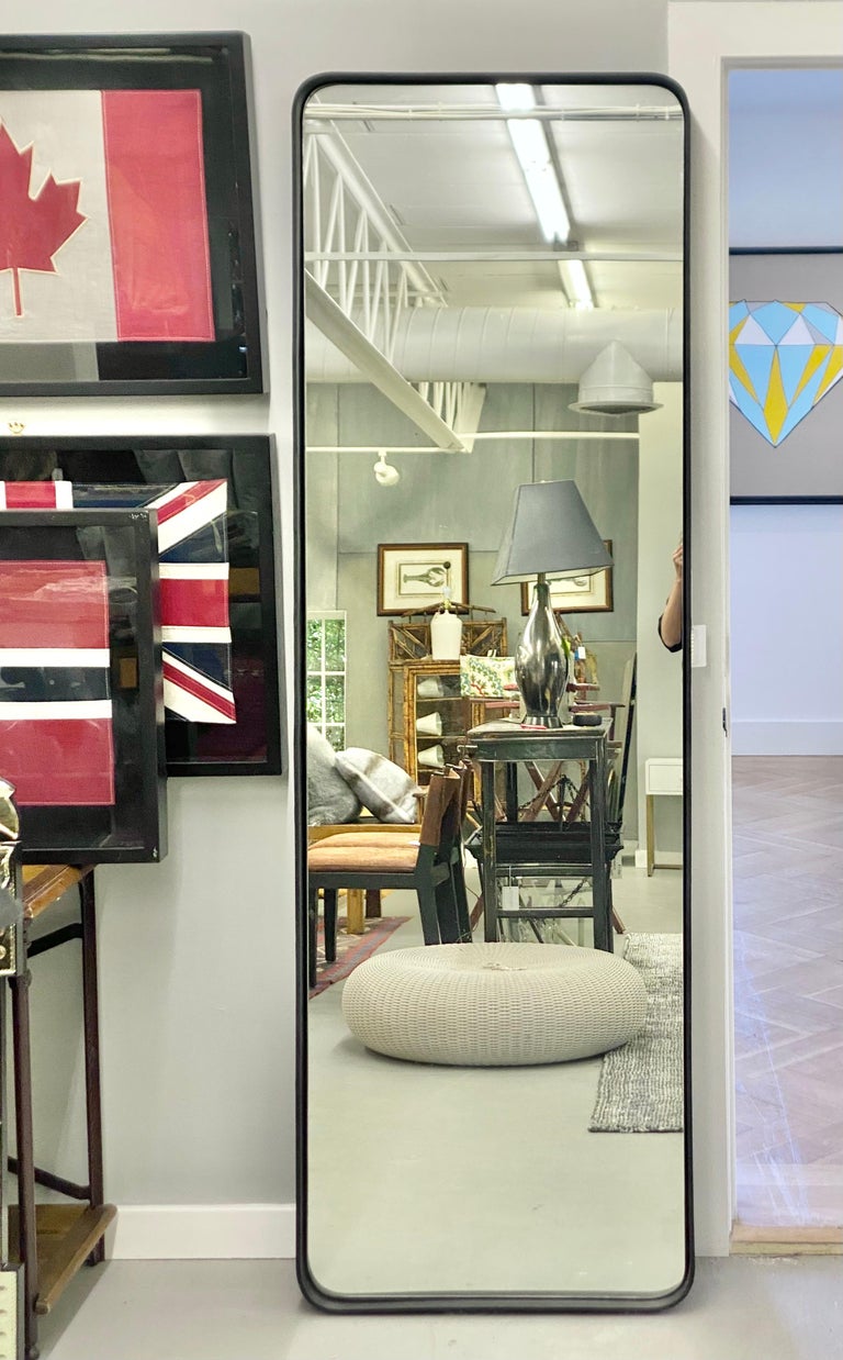 Black Metal Framed Mirror "BE" For Sale at 1stDibs