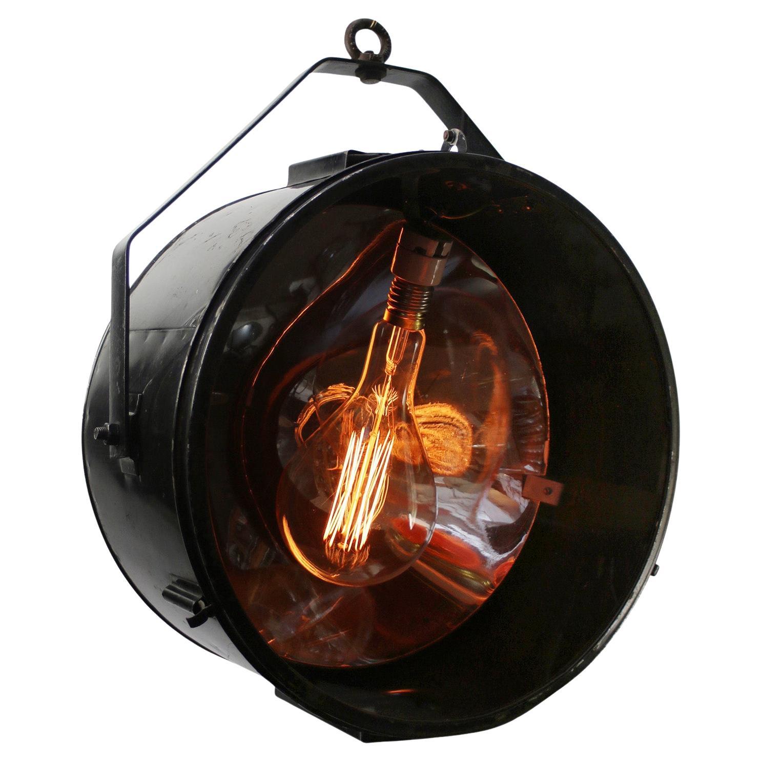 Black Metal Industrial Mirror Glass Spotlight Pendant Lamps