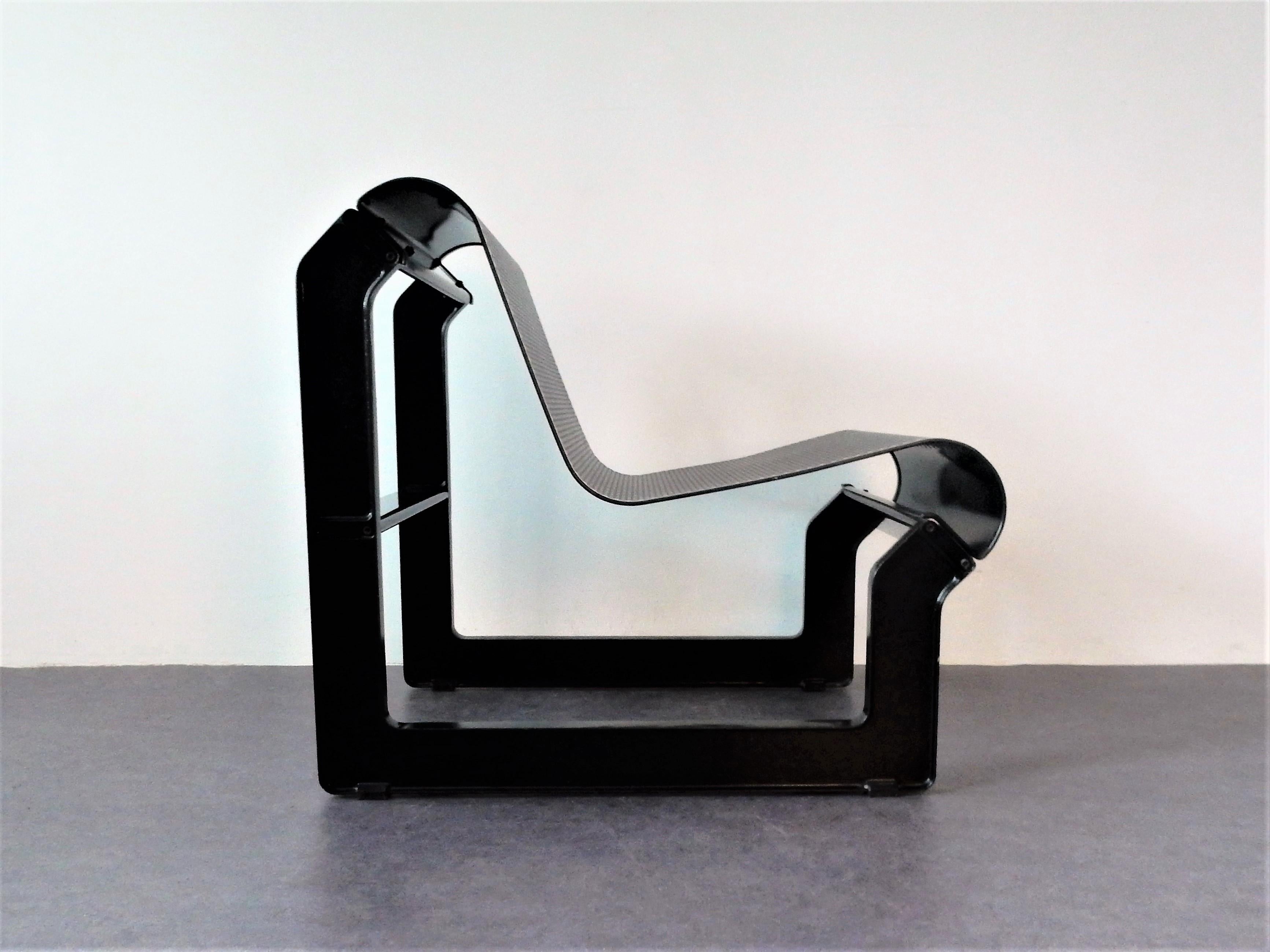 Dutch Black Metal 'Lagos' Chair by Nel Verschuuren for Artifort, The Netherlands, 1983