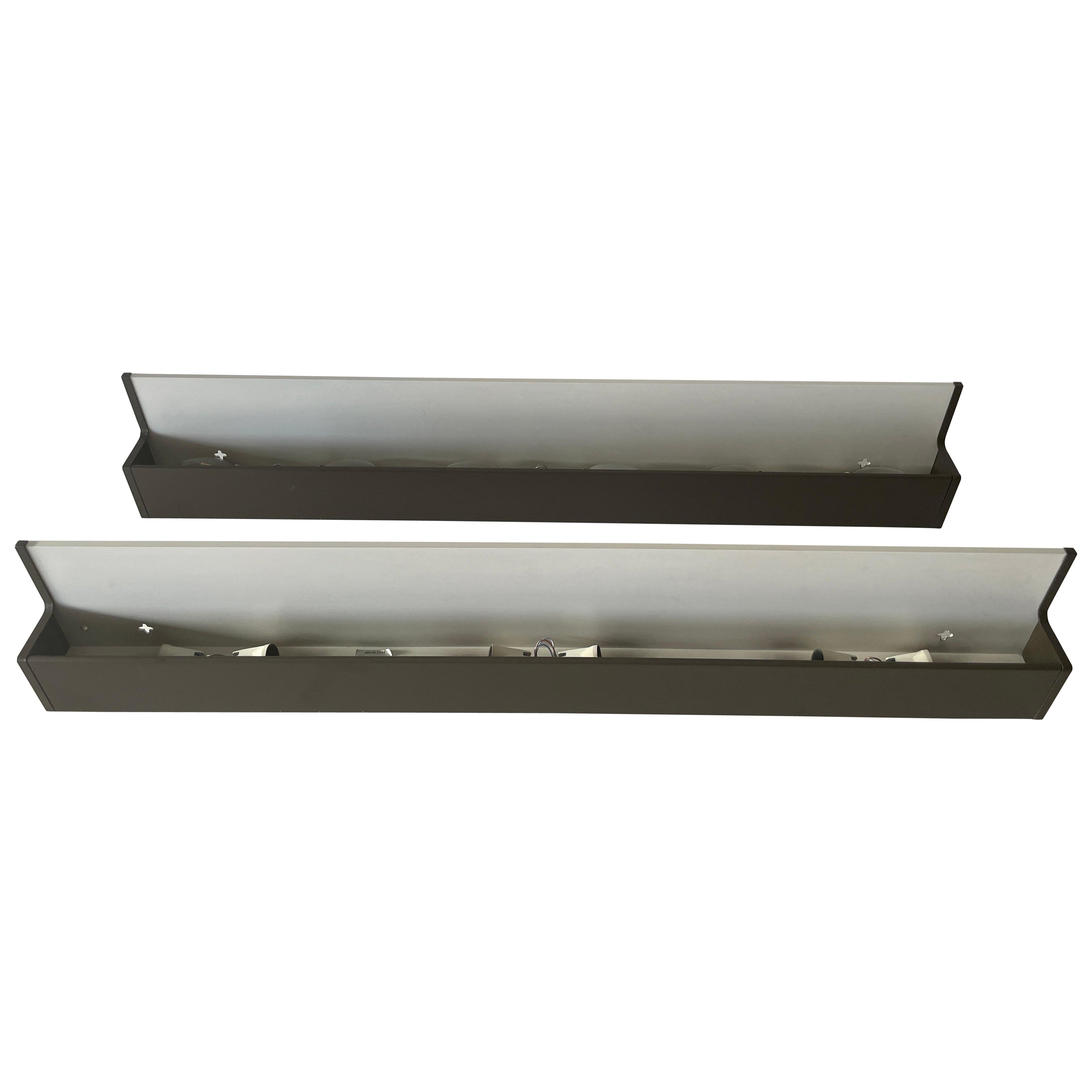 Schwarzes Metall Langes Büro Wandlampenpaar von Staff, 1960er Jahre, Deutschland im Angebot