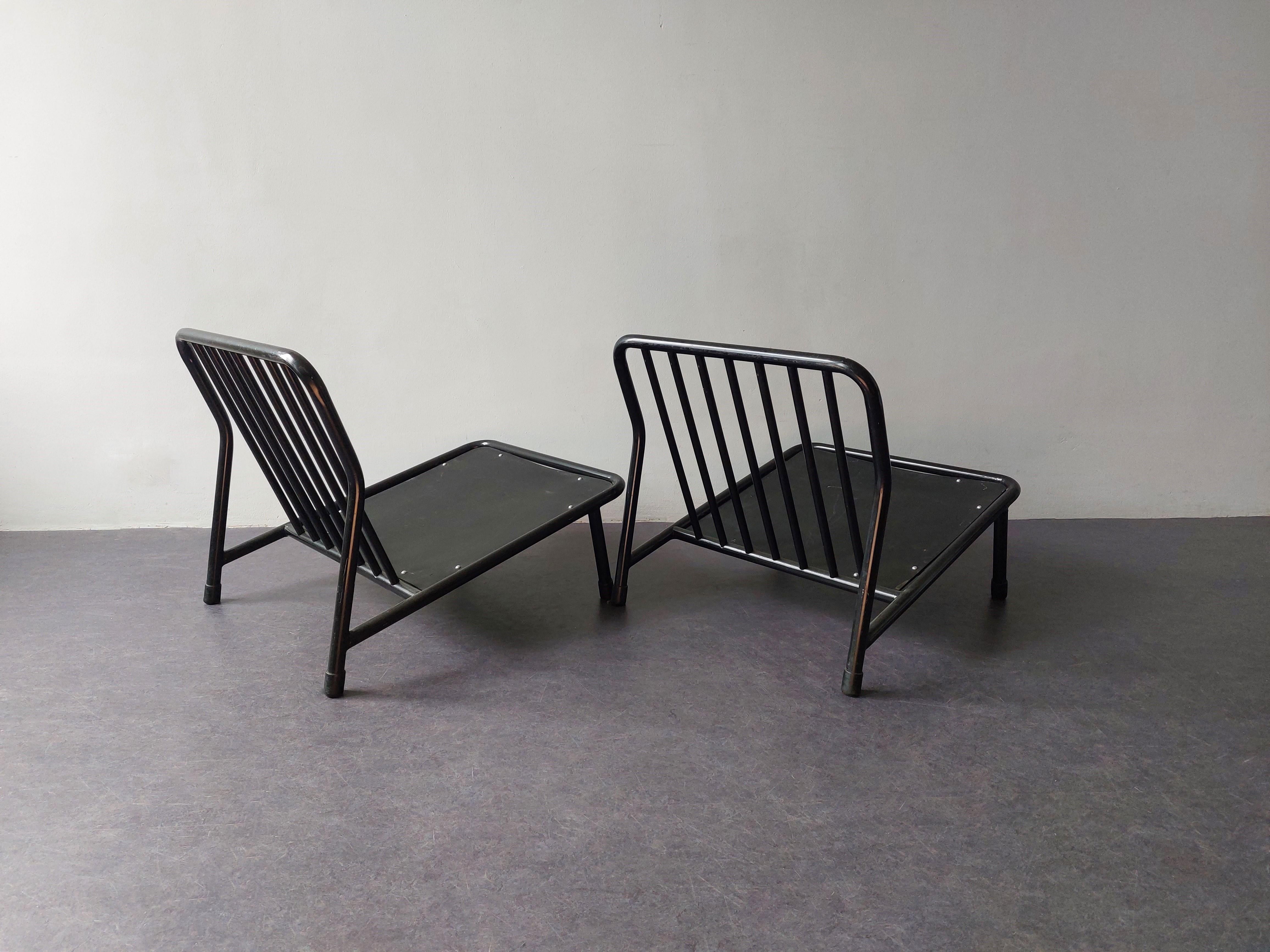 Swedish Black metal lounge chair by Alf Svensson for DUX, Sweden, 1960's For Sale