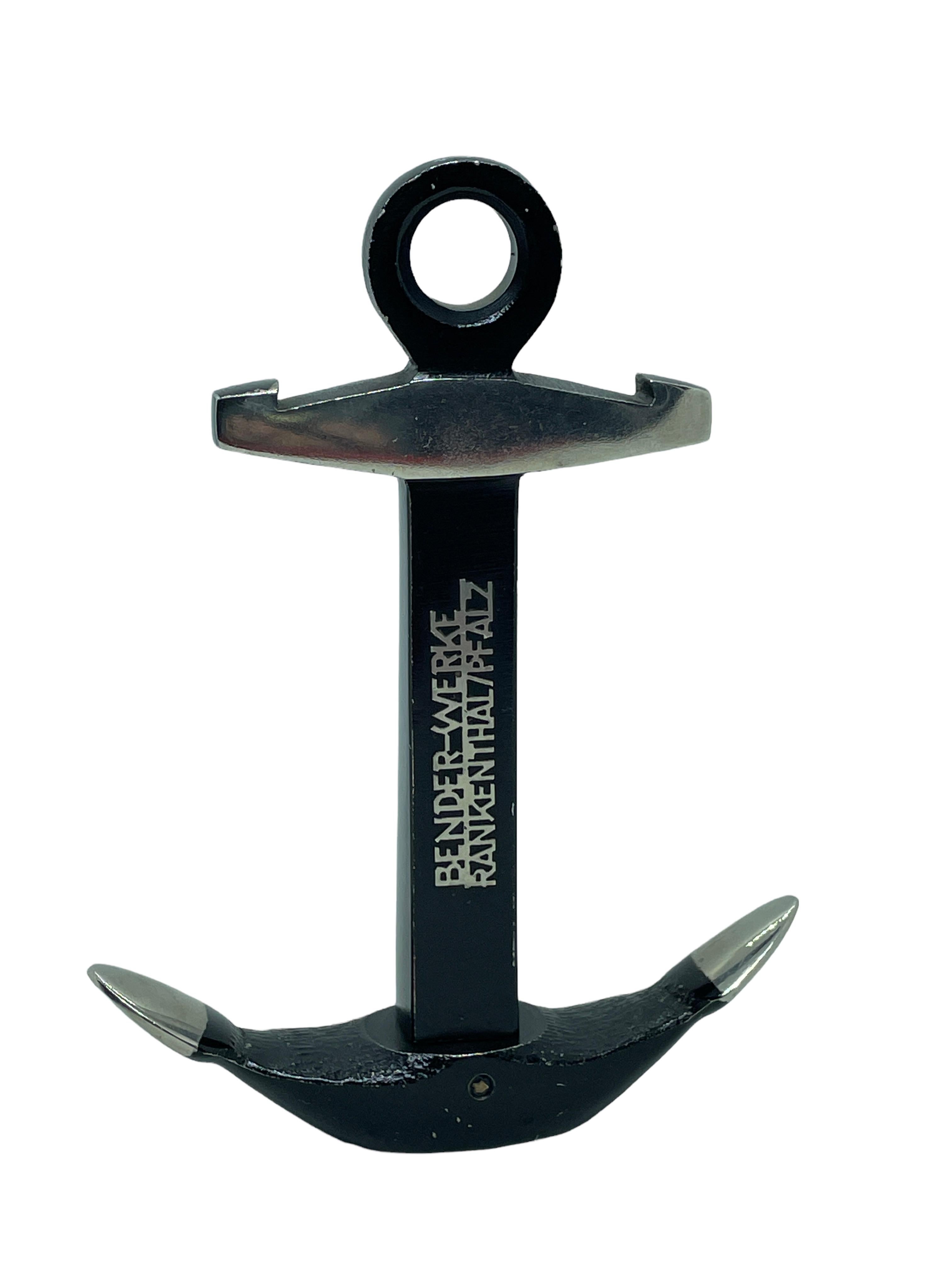 Minimalistischer Korkenzieher-Anker aus schwarzem Metall, 1960er Jahre, Mitte des Jahrhunderts (Moderne der Mitte des Jahrhunderts) im Angebot