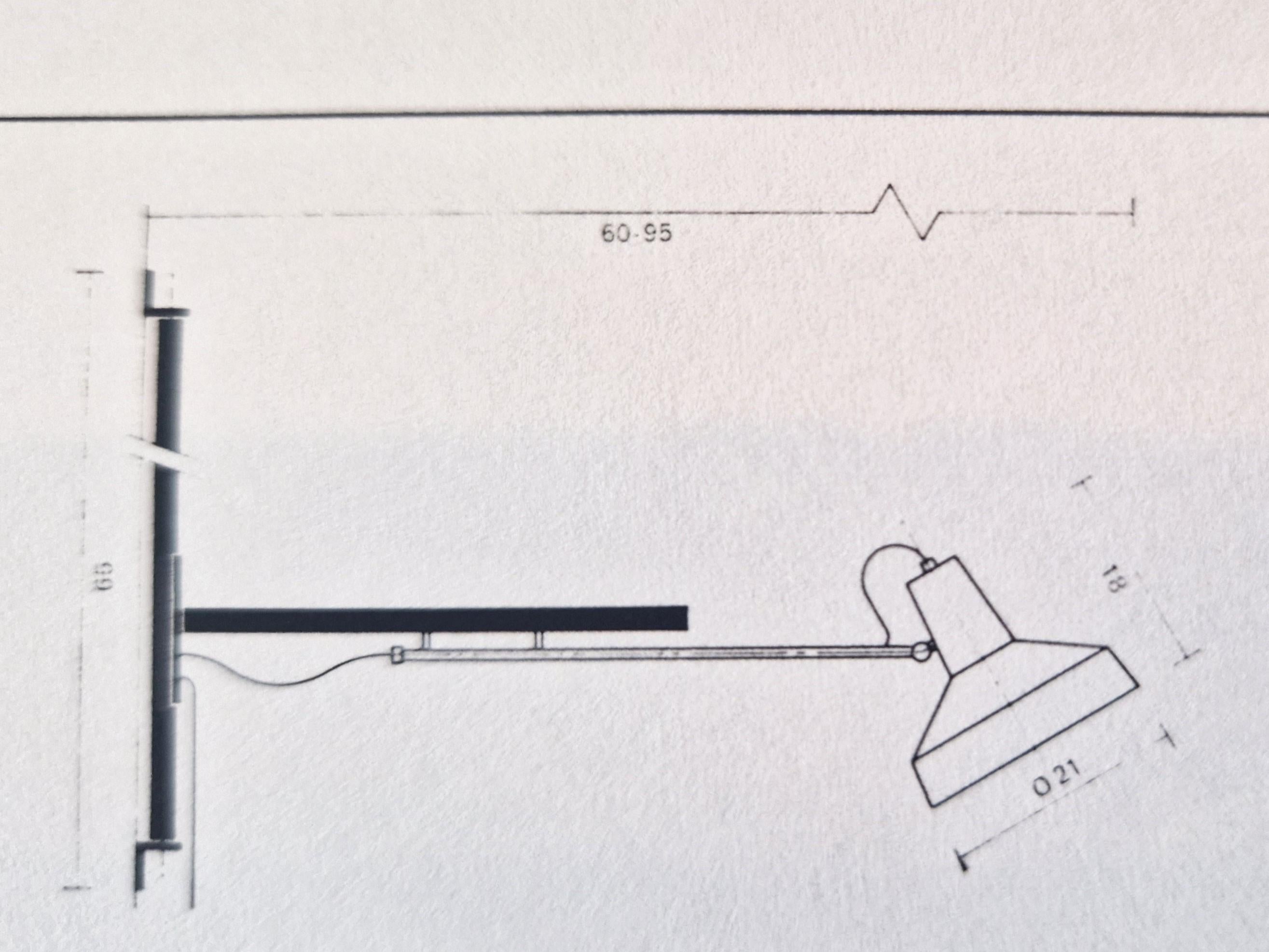 Laccato Lampada da parete multi-regolabile in metallo nero di Hiemstra Evolux, anni '60 in vendita