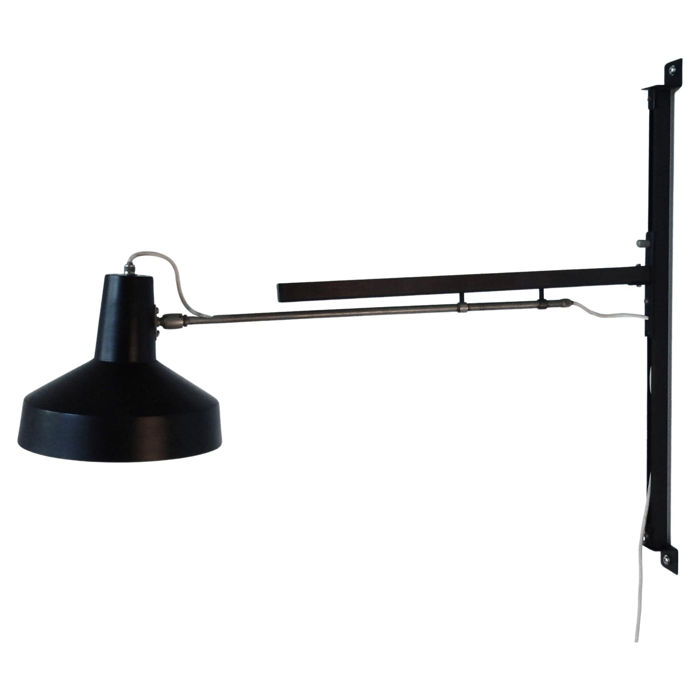 Black metal multi-adjustable wall lamp from Hiemstra Evolux, 1960's