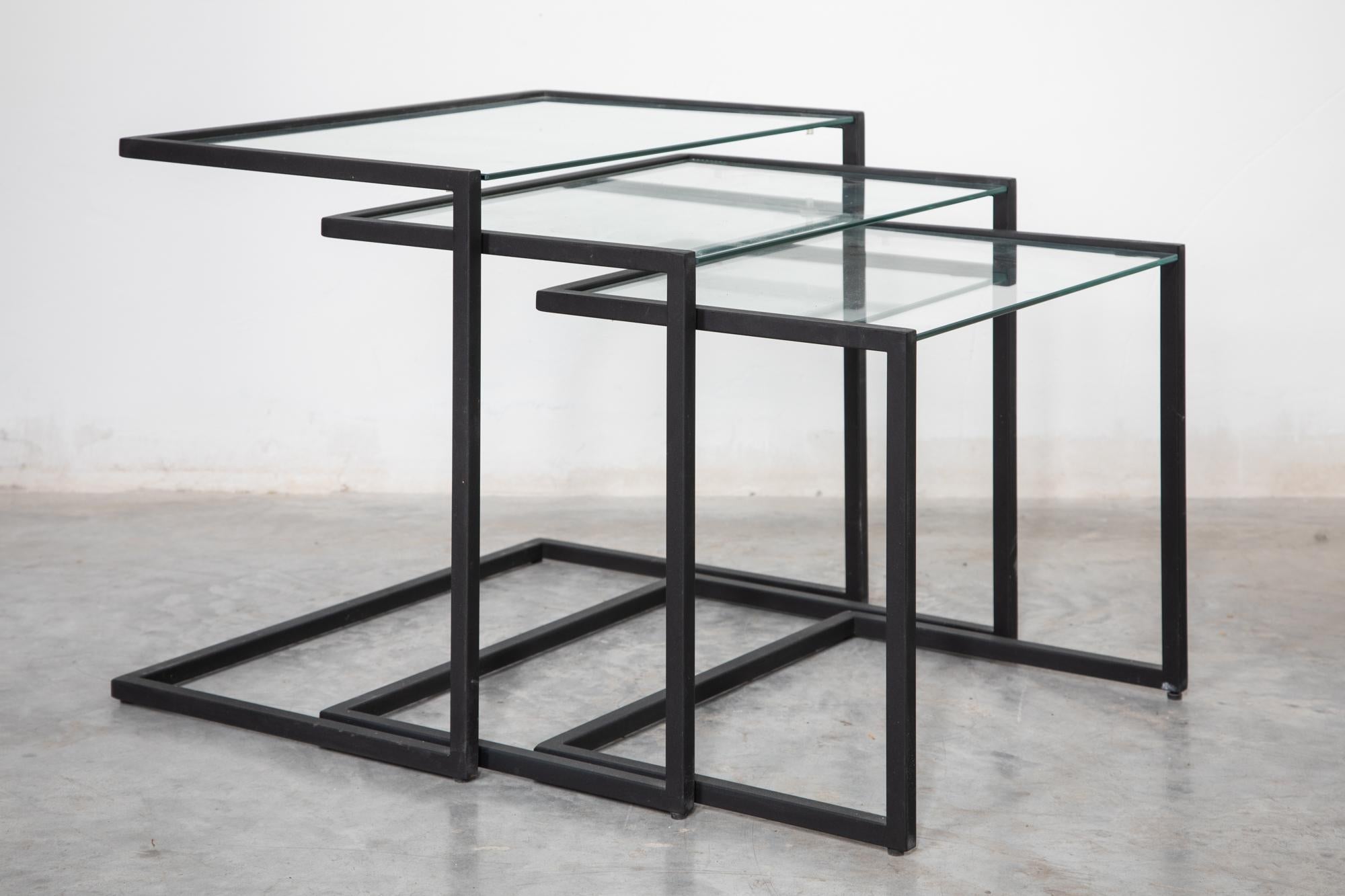 Black Metal Nesting Tables at 1stDibs | black nesting tables