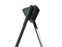 Black metal & plastic 1980s  Sistema Flu ceiling lamp by R. Bonetto for Luci