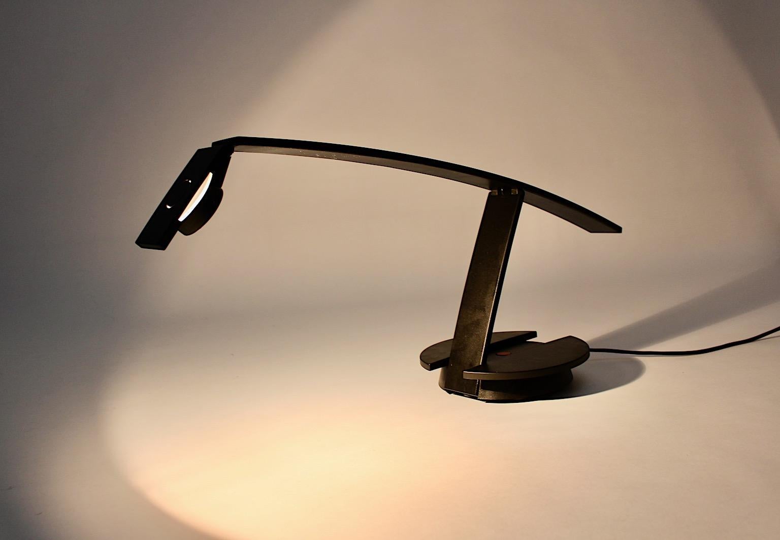 Black Metal Plastic Italian Modern Concorde Design Table Lamp Desk Lamp Tronconi For Sale 8