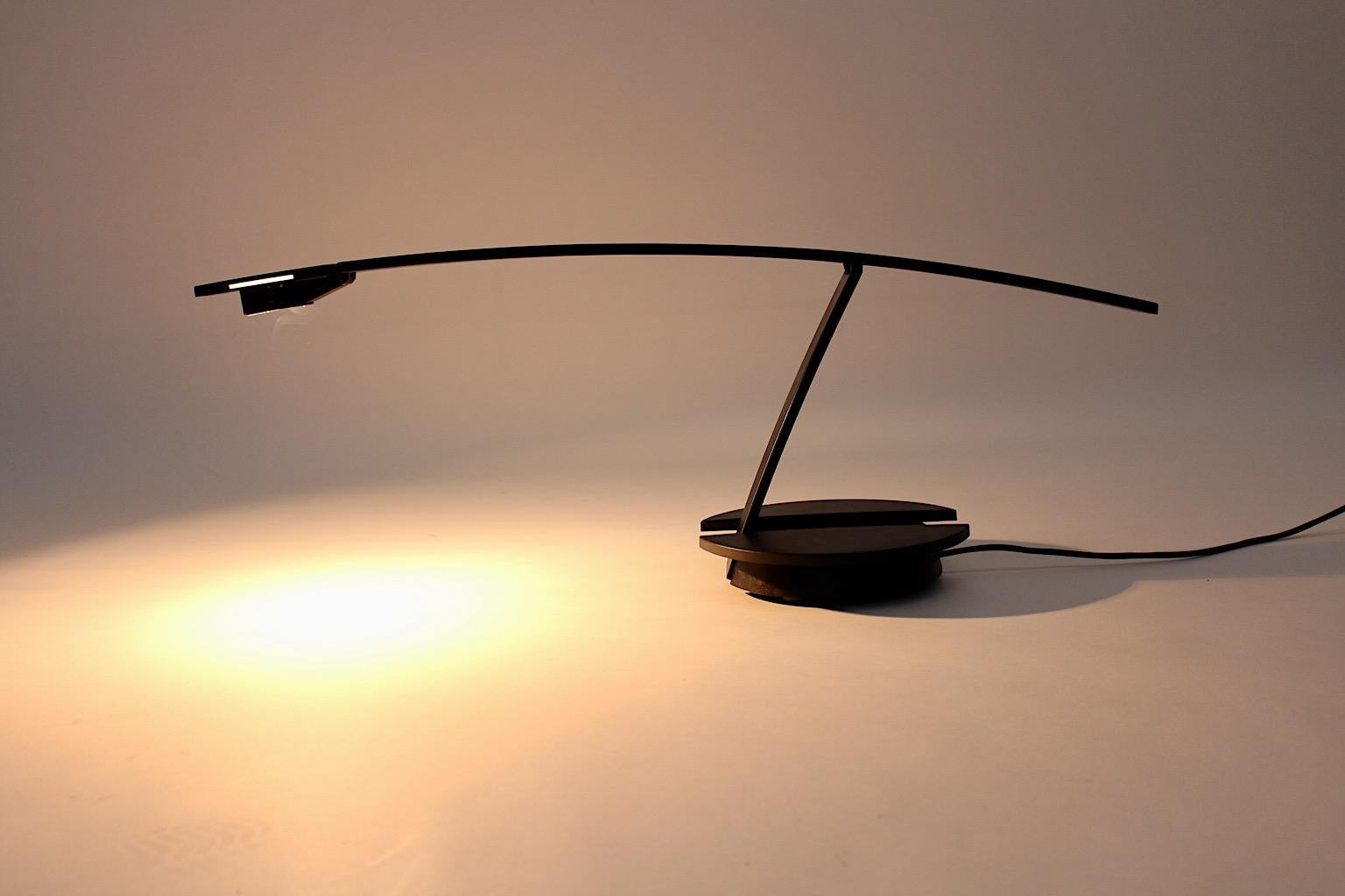 Black Metal Plastic Italian Modern Concorde Design Table Lamp Desk Lamp Tronconi For Sale 1