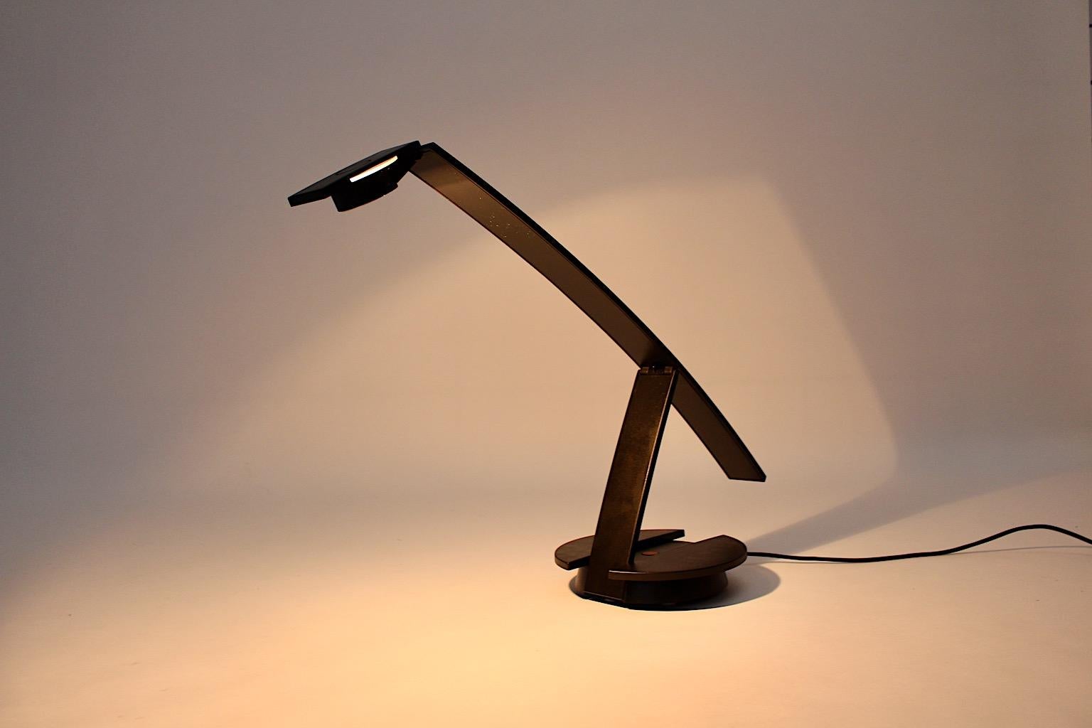 Black Metal Plastic Italian Modern Concorde Design Table Lamp Desk Lamp Tronconi For Sale 2