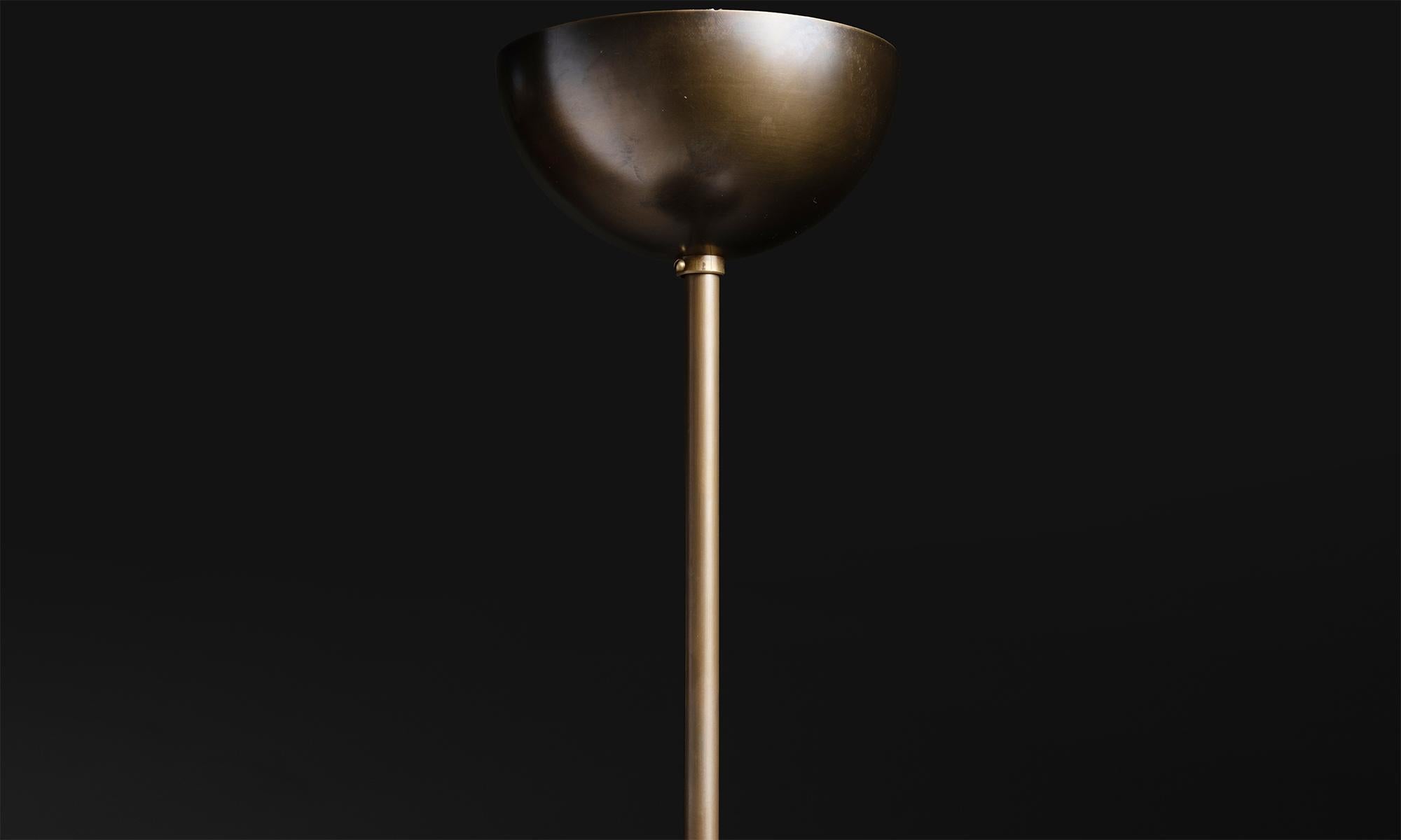 Black Metal & Satin Glass Pendant, Made in Italy In New Condition For Sale In Culver City, CA