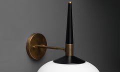 Sconce in metallo nero e satinato, Made in Italy