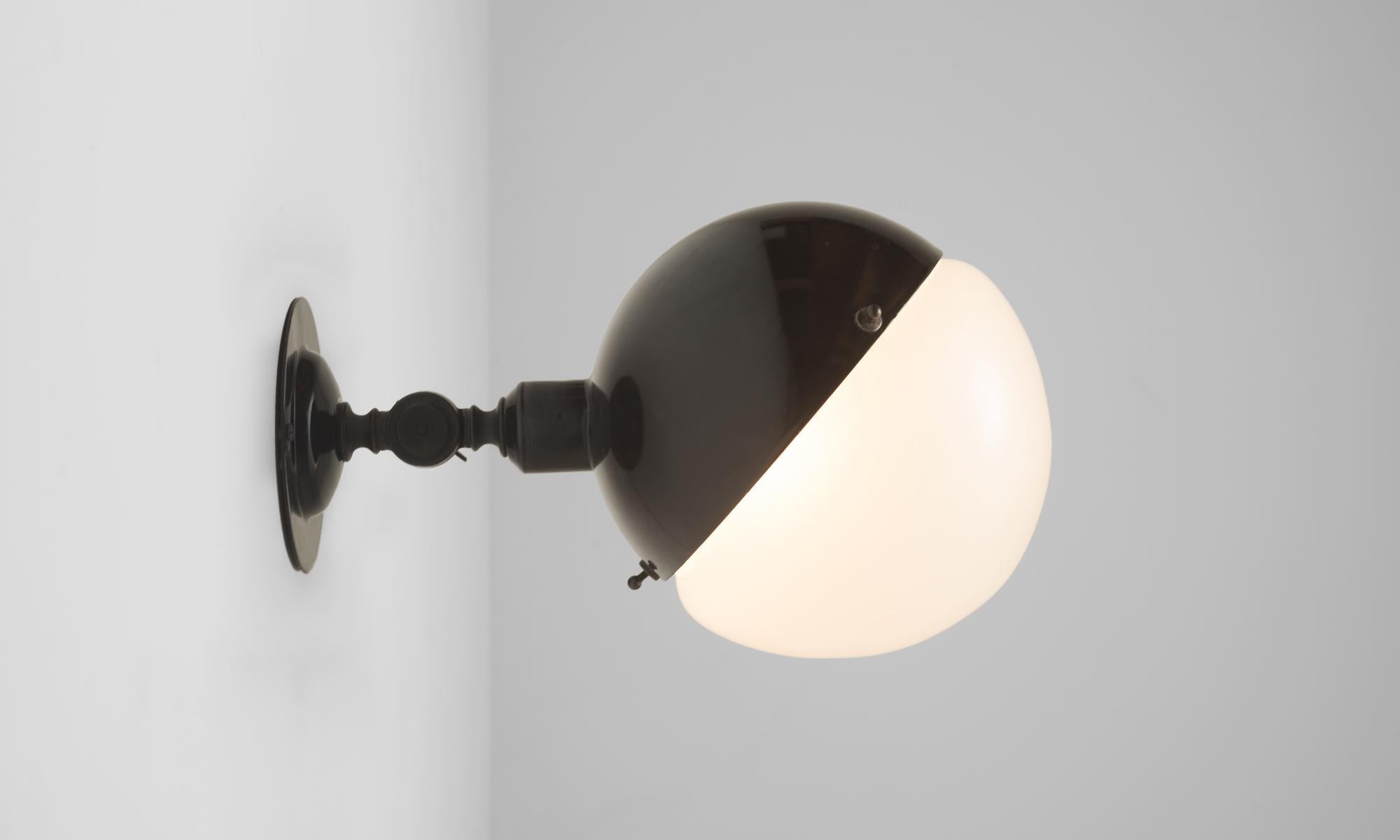 Modern Black Metal Sconce, Made in Italy For Sale