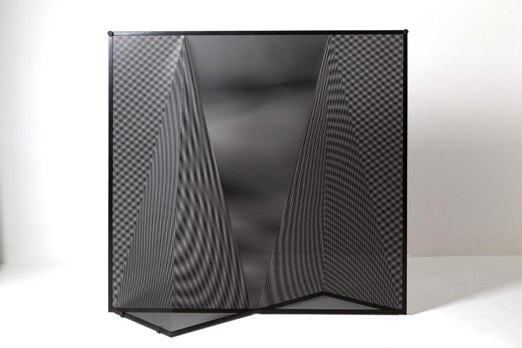 Space Age Black Metal Screen 'Nillarosa' by Mario Botta for Alias For Sale