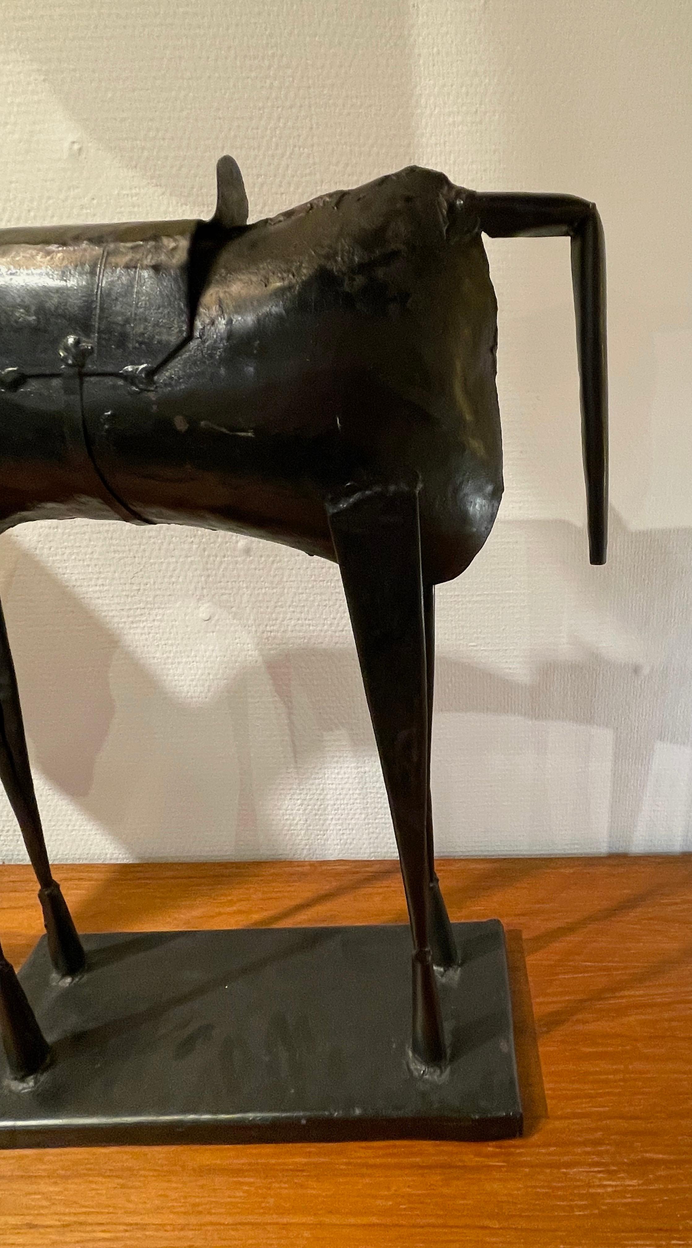 Black Metal Sculpture Of A Horse, Belgium, 1980s In Good Condition In New York, NY