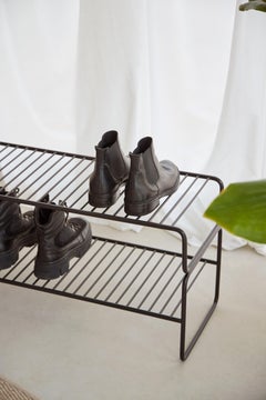 Black Metal Shoe Racks by Cuero Design