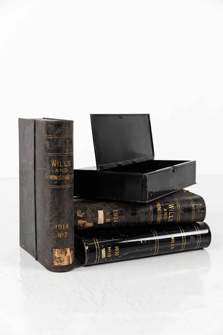 Black Metal Toleware Solicitors Filing Boxes For Sale at 1stDibs