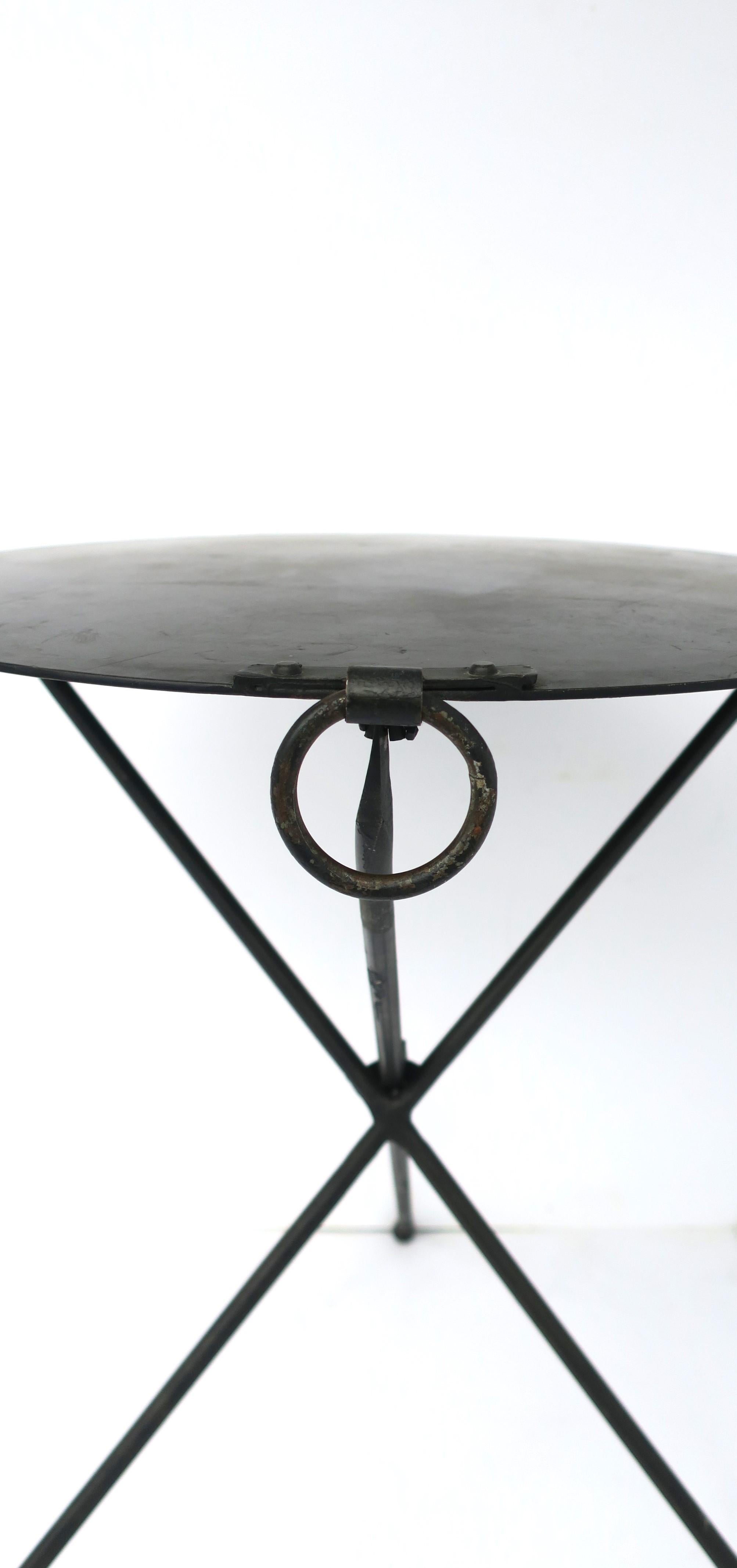 Black Metal Tripod Side or End Table For Sale 6