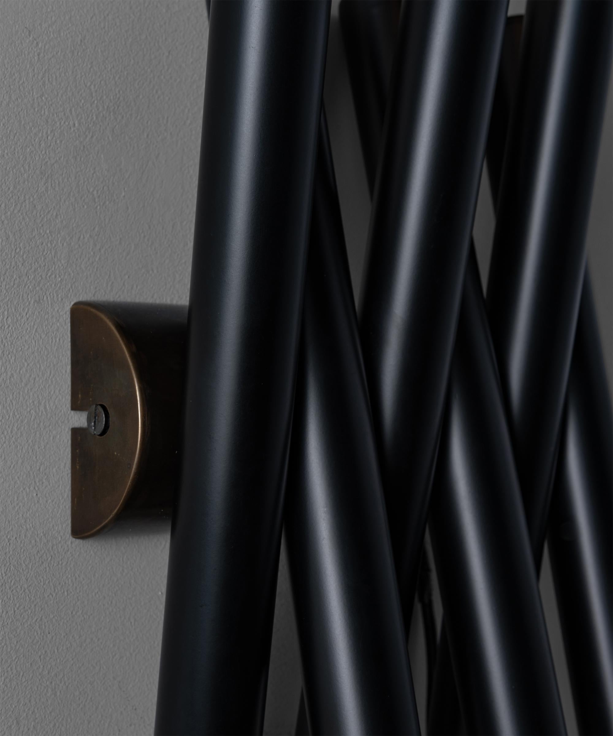 Painted Black Metal Tubular Wall Lights, Made in Italy For Sale