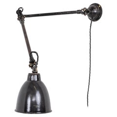 Black Metal Vintage Industrial Revo Machinists Adjustable Task Lamp, circa 1930