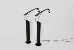 Lampadaires Vintage en métal noir par Mario Barbaglia et Marco Colombo, circa 1980