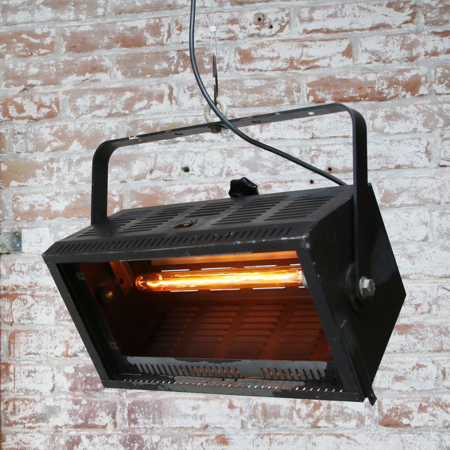 Black Metal Vintage Theater Film Studio Pendant Wall Light In Good Condition For Sale In Amsterdam, NL