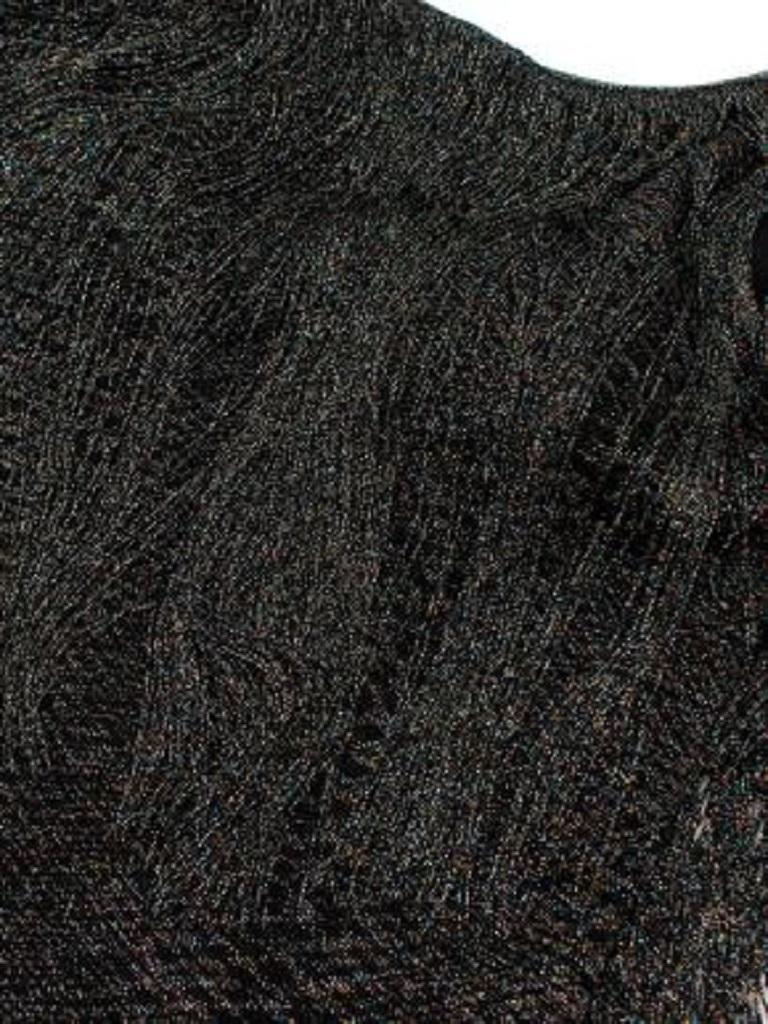 Black metallic fringed dress For Sale 2