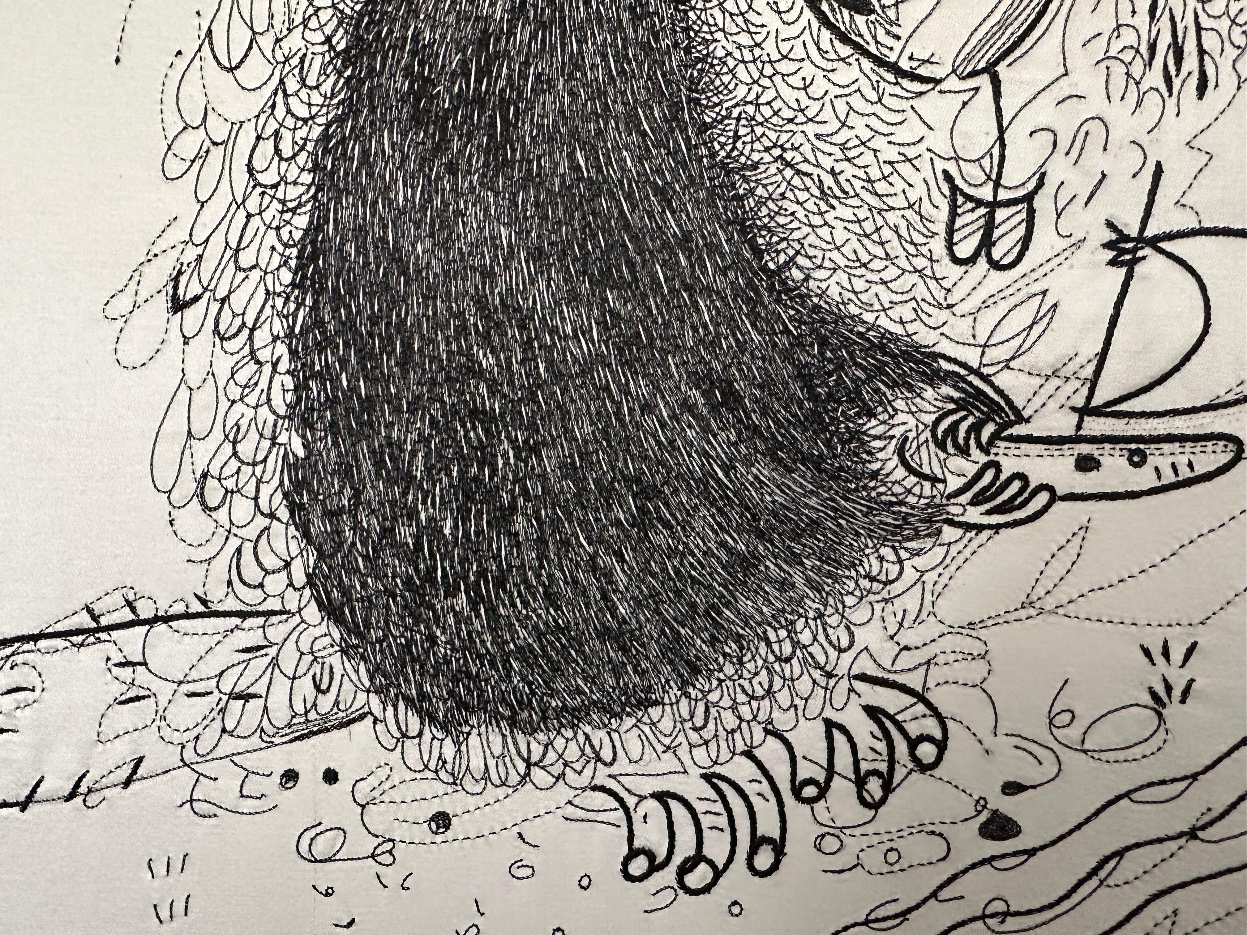 Hilos Metálicos Negros, Bordados, Tapiz para Habitación de Bebé, En Stock en venta 2