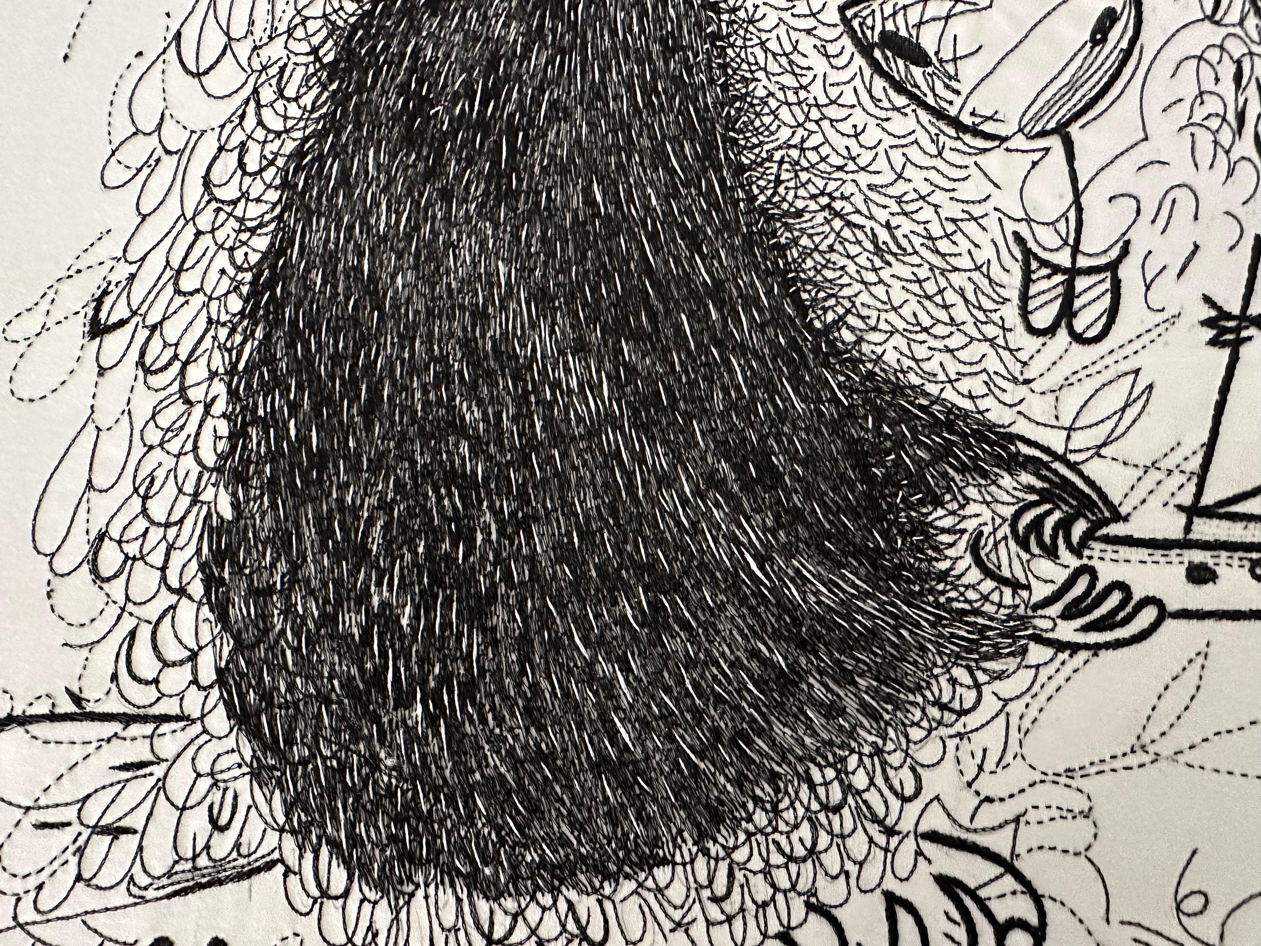 Hilos Metálicos Negros, Bordados, Tapiz para Habitación de Bebé, En Stock en venta 6