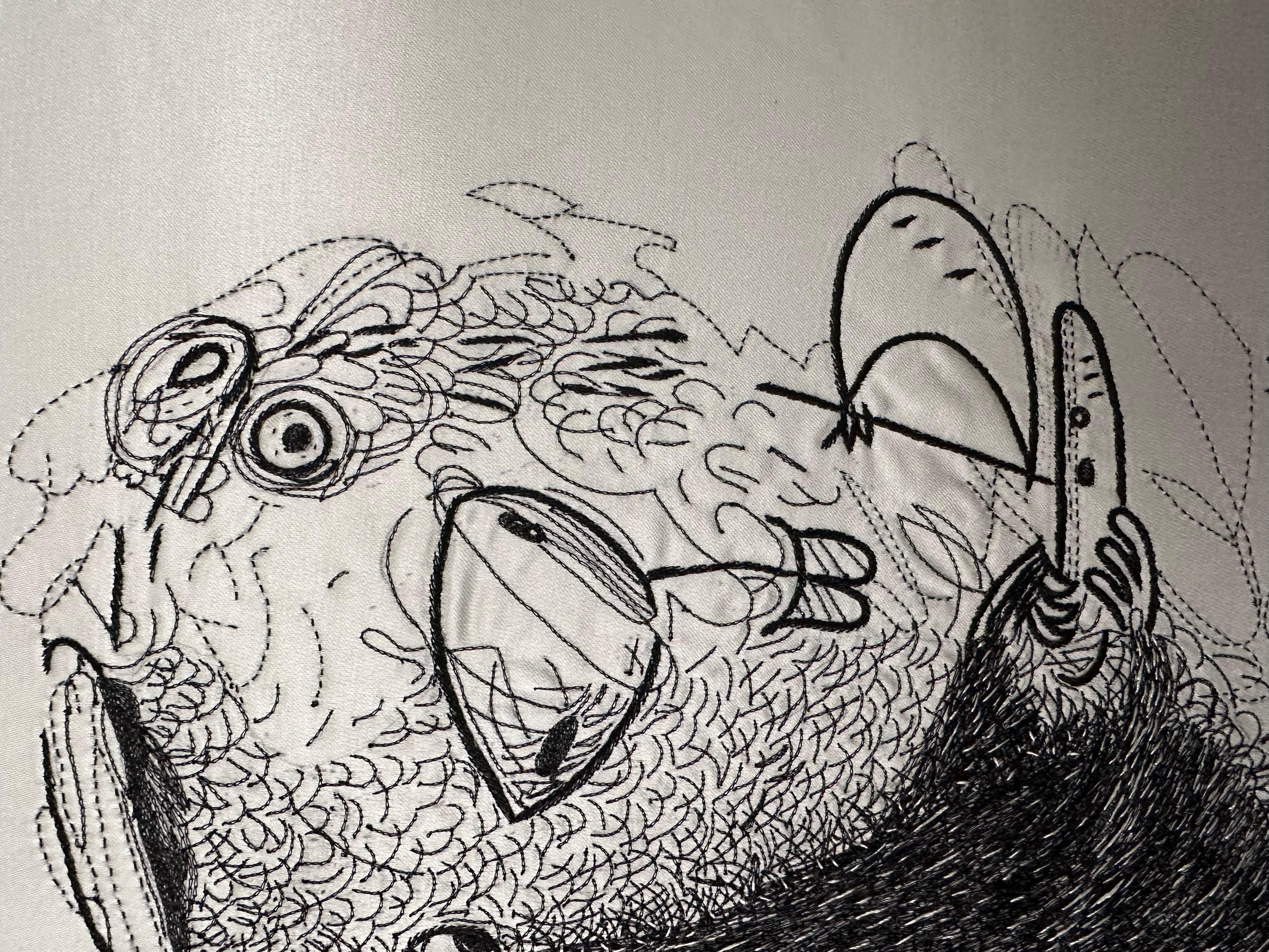 Hilos Metálicos Negros, Bordados, Tapiz para Habitación de Bebé, En Stock Moderno en venta