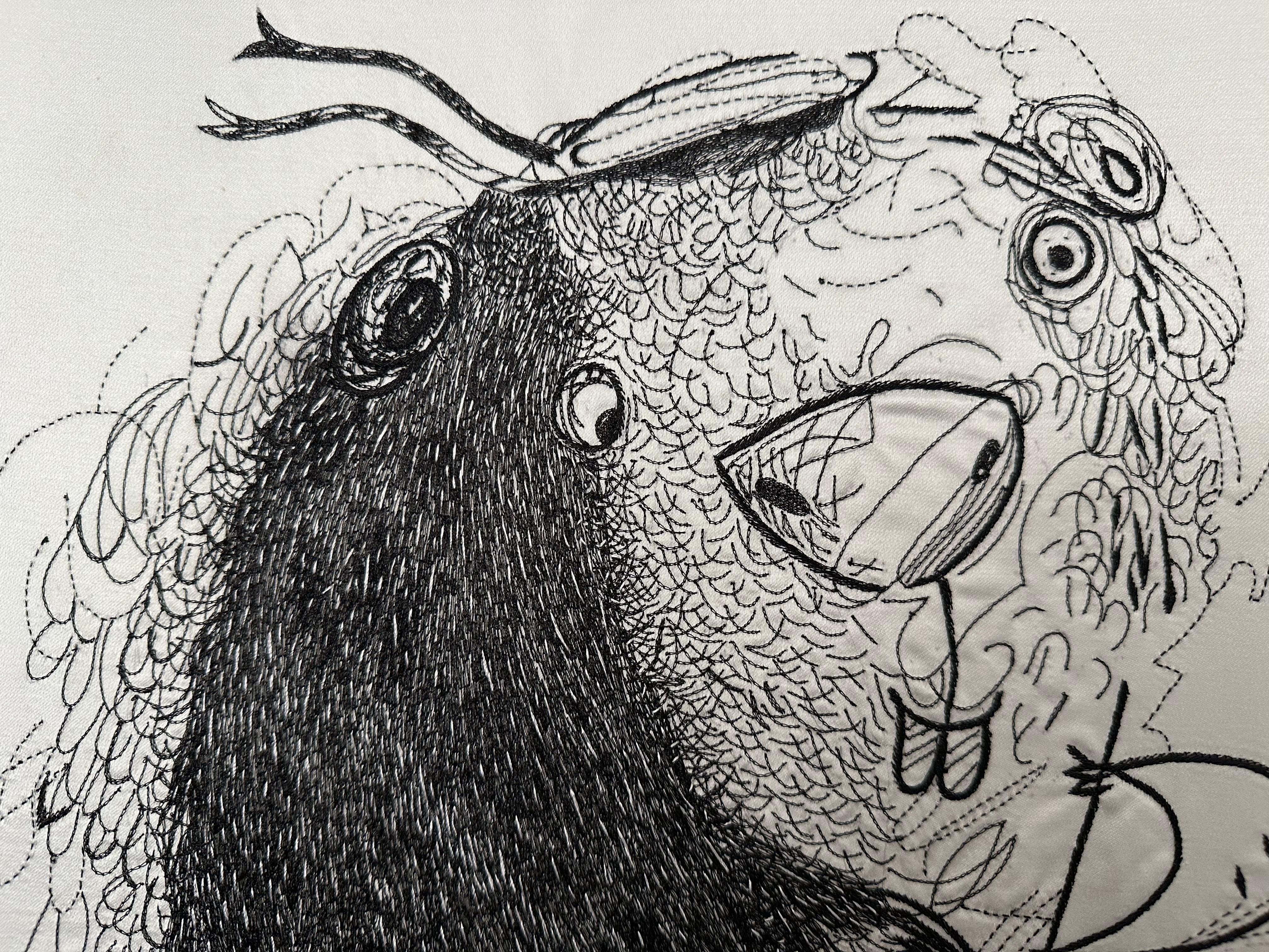 Hilos Metálicos Negros, Bordados, Tapiz para Habitación de Bebé, En Stock en venta 1