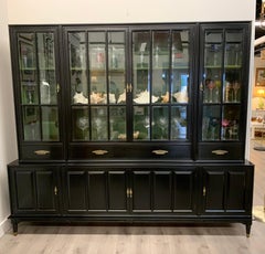 Black Midcentury Bookcase Display Cabinet Sideboard Union National, New York