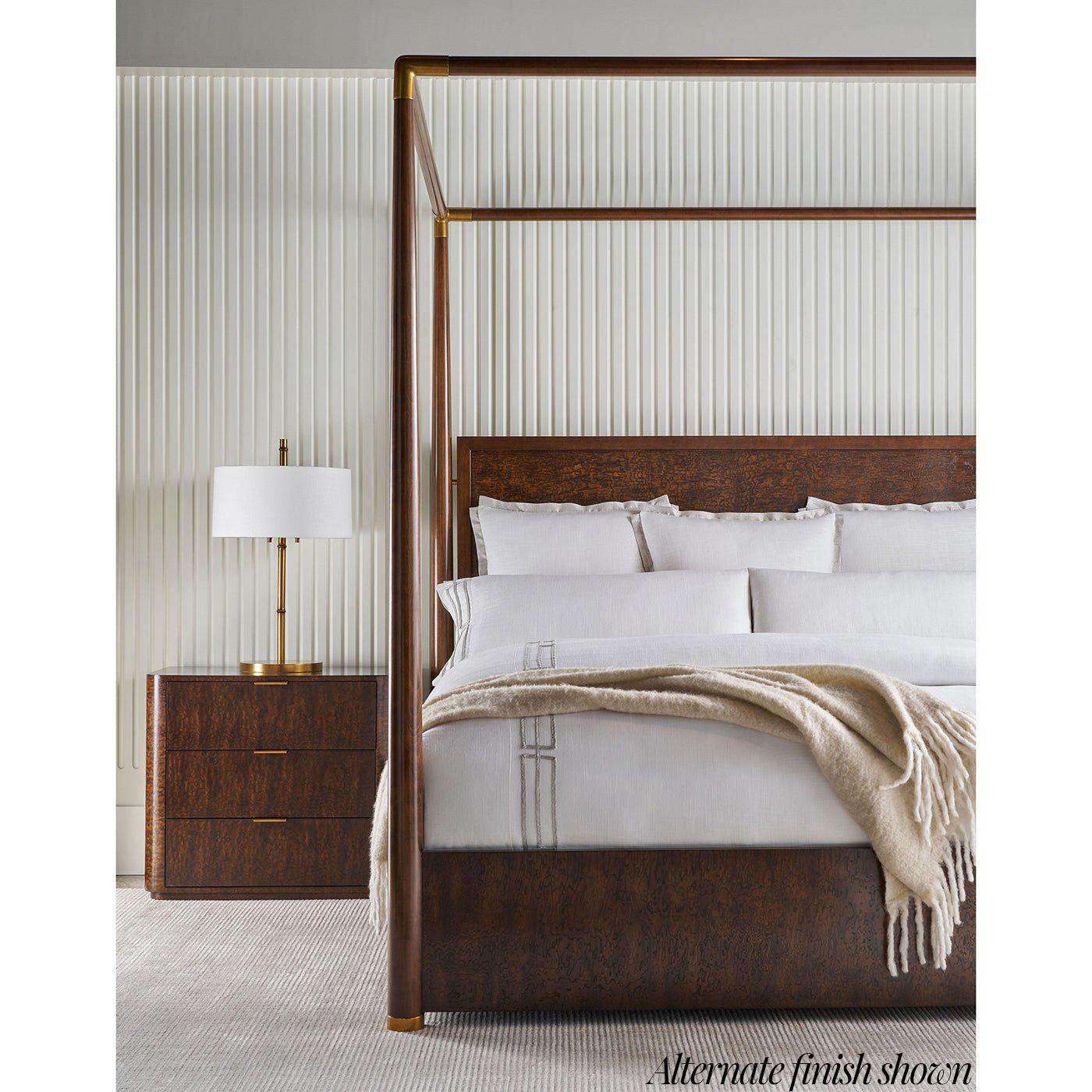Vietnamese Black Mid Century Canopy Bed - Queen Size For Sale