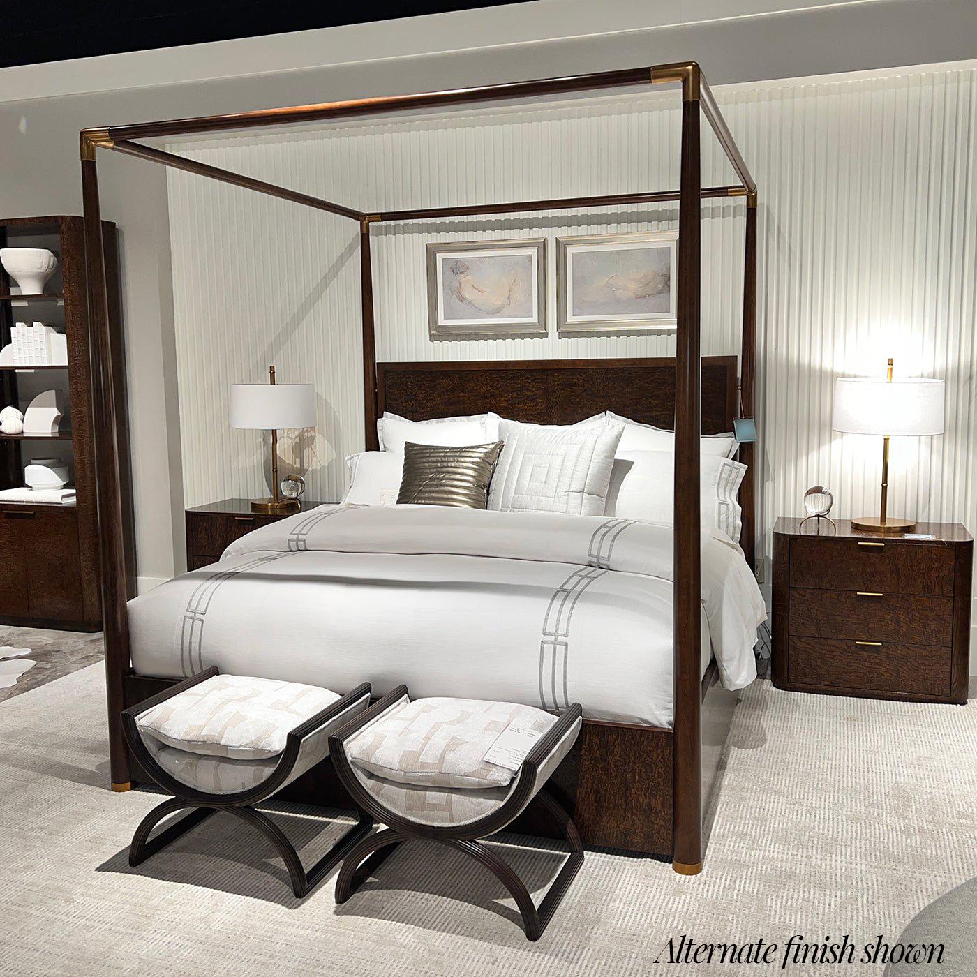 Black Mid Century Canopy Bed - Queen Size In New Condition For Sale In Westwood, NJ