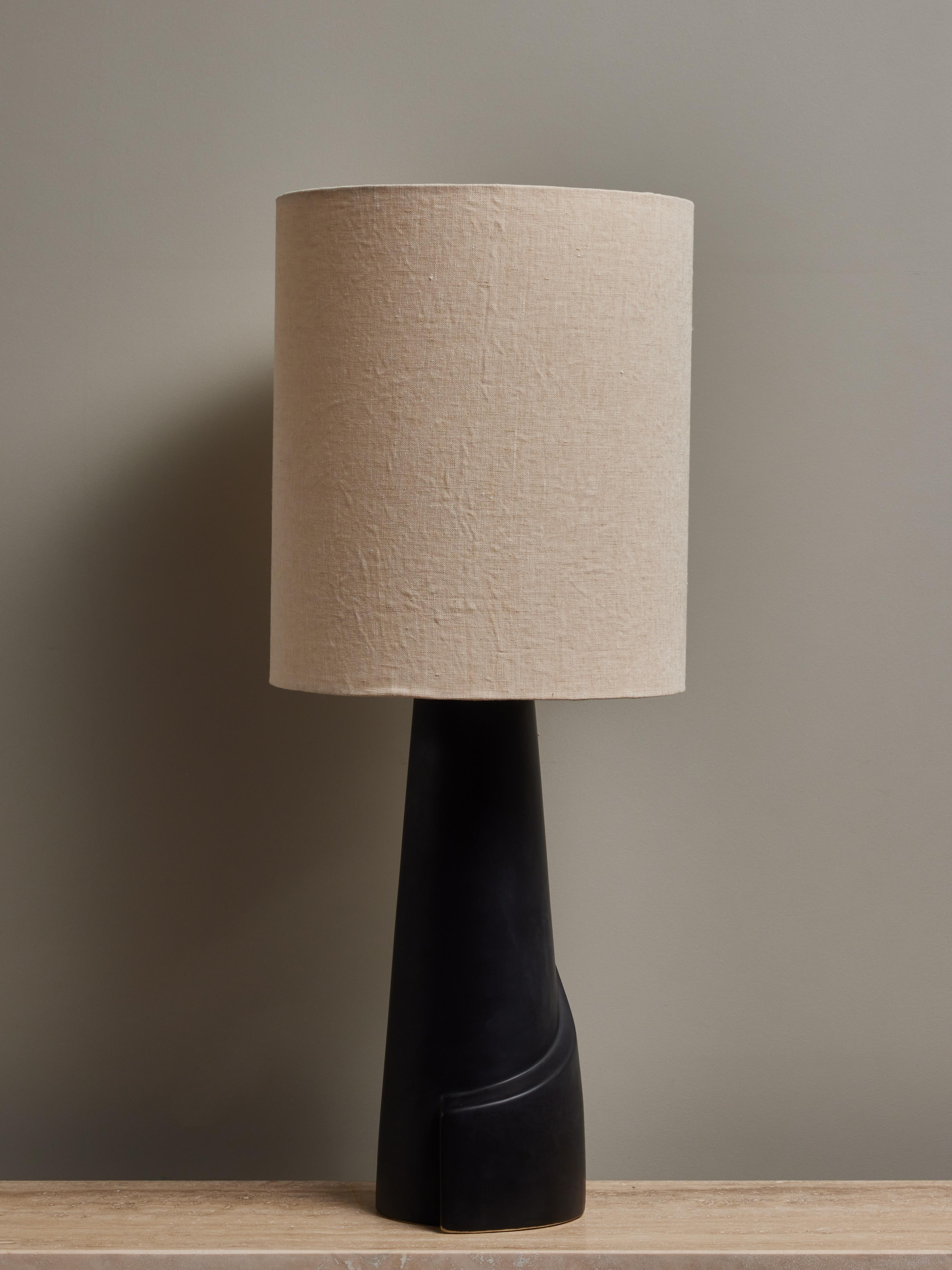 Mid-Century Modern Black Mid Century Ceramic Table Lamp For Sale