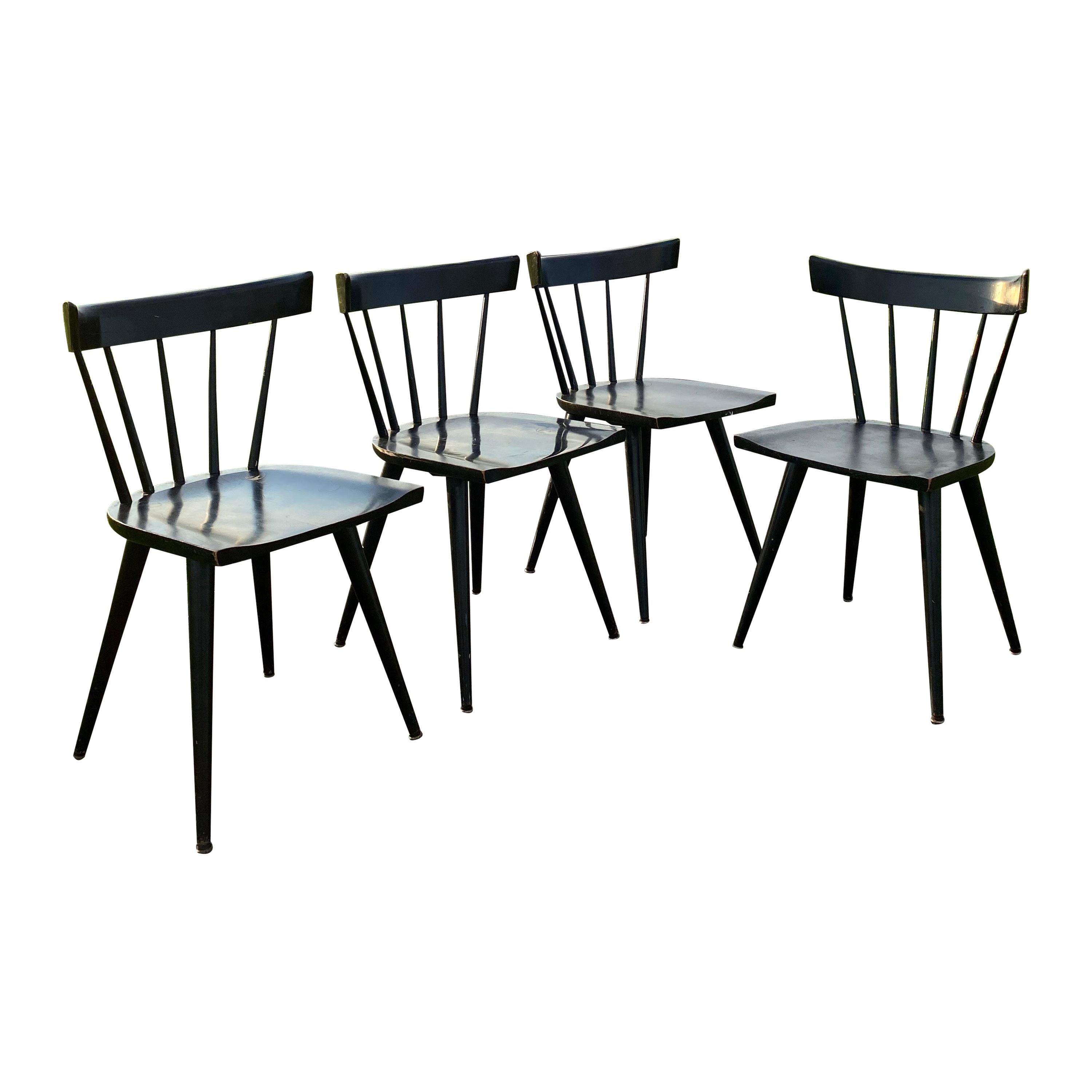 Black Mid-Century Modern Paul McCobb Windsor Dining Chairs Planner Winchendon
