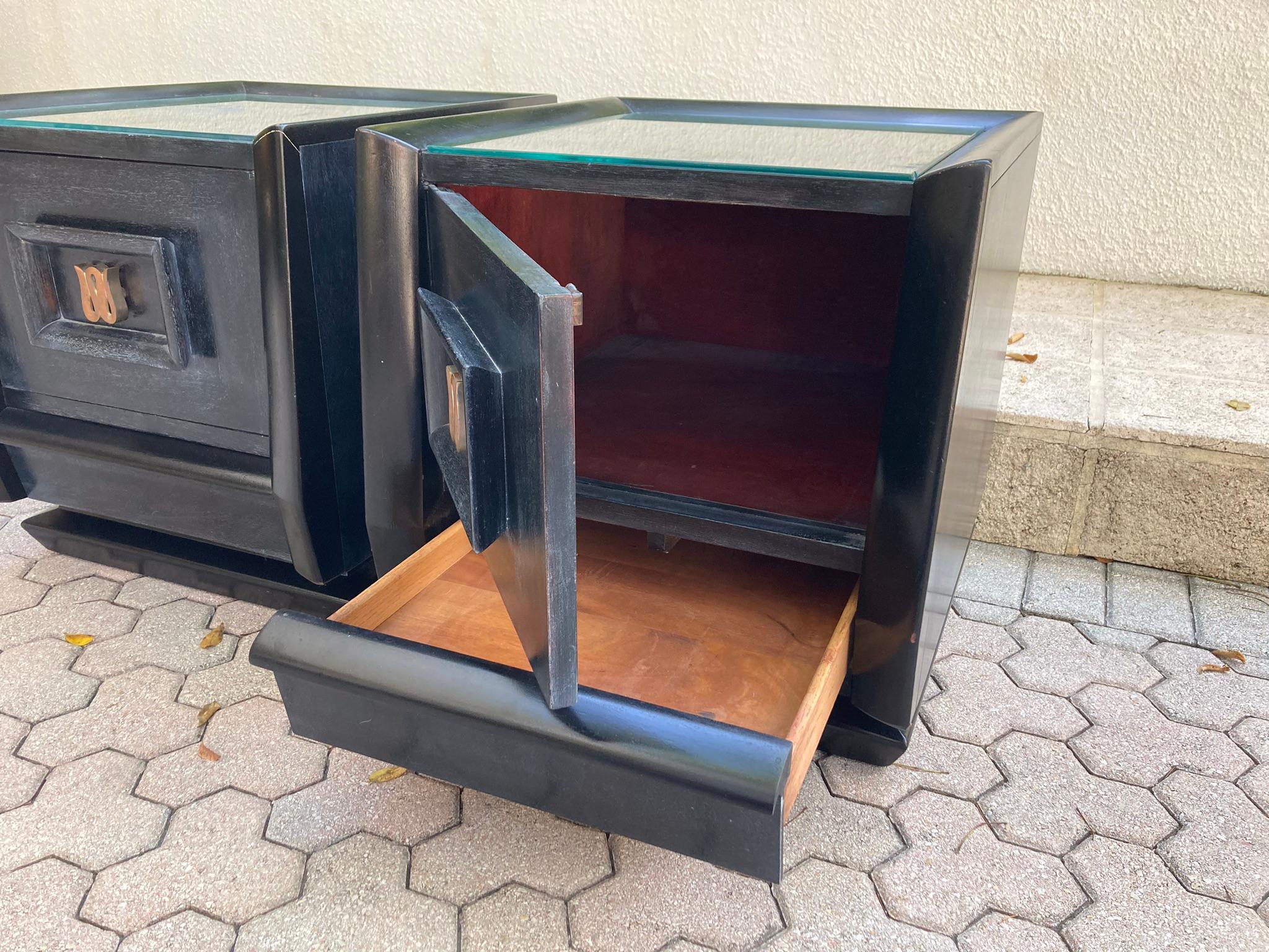 Black Midcentury Nightstands For Sale 4